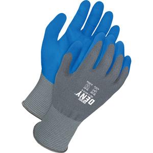 Deny® Coated Food Contact Gloves - 12, 15, Nylon/Spandex, Foam Nitrile, Dipped Palm, Unlined, Grey & Blue, EN 1186, EN 407 Level 1, EN 388 Level 4