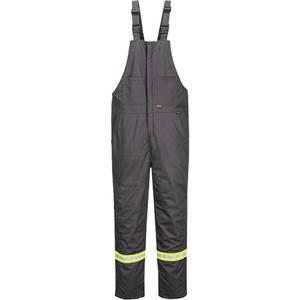 Bizflame® 88/12 Insulated Bib Pants - Grey, Silver/Lime-Green, Medium (Tall), 5X-Large (Tall), 6X-Large (Tall), 7X-Large (Tall), Nylon/Cotton