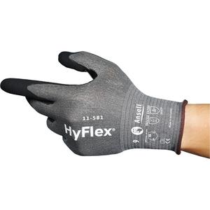 HyFlex® 11-581 Ultra-Lightweight Industrial Gloves - 6, 7, 8, 9, 10, 11, 12, 21, HPPE/Nylon/Spandex/Tungsten, Nitrile, Dipped Palm, ASTM ANSI Level A6, EN 388 Level 3/ANSI/ISEA 105 Level 4, EN 388 Level 4