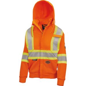 Heavyweight Safety Hoodie - Cotton, 2X-Large, High Visibility Orange, Women's, NFPA 2112/NFPA 70E, 2