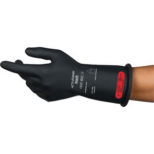 ActivArmr® RIG R011BUL Ultra-Lightweight Electrical Insulated Gloves - 010-LVKS620 - 7, 11" L, 0, Black, Smooth, Natural Rubber Latex, Straight