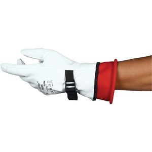 ActivArmr® 96004 Goatskin Leather Protector Gloves - 010-LVKS746 - 8, 10" L, White, Premium Goatskin, Straight Cuff with Overedge Binding Fabric, EN 388 Level 2