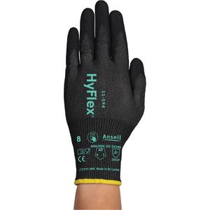 HyFlex® 11-594 Cut-Resistant Gloves - 010-LVKS780 - Medium/8, 18, HPPE/Intercept™, Nitrile, Dipped Palm, ASTM ANSI Level A9/EN 388 Level F, EN 388 Level 3/ANSI/ISEA 105 Level 4, EN 388 Level 3