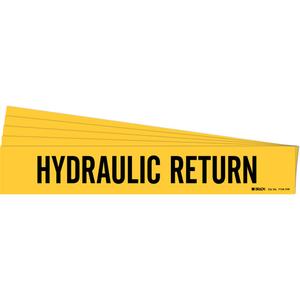 "Hydraulic Return" Pipe Marker - Vinyl, Black on Yellow, 8" - 20", 4", 24", 3-1/2", English, Self-Adhesive