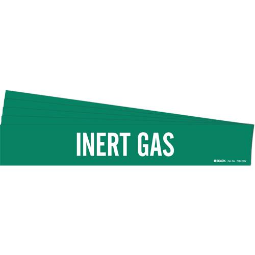 "Inert Gas" Pipe Marker - Vinyl, White on Green, 8" - 20", 4", 24", 3-1/2", English, Self-Adhesive
