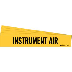 "Instrument Air" Pipe Marker - Vinyl, Black on Yellow, 2-1/2" - 7-7/8", 2-1/4", 14", 2", English, Self-Adhesive