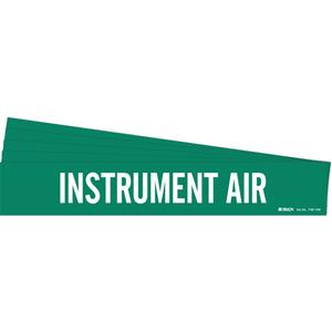 "Instrument Air" Pipe Marker - Vinyl, White on Green, 8" - 20", 4", 24", 3-1/2", English, Self-Adhesive