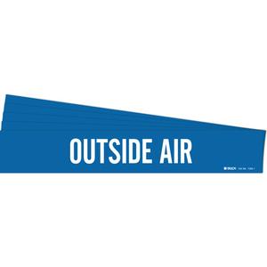 "Outside Air" Pipe Marker - Vinyl, White on Blue, 10" - 15", 2-1/2", 7-7/8", 3-1/2", English, Self-Adhesive