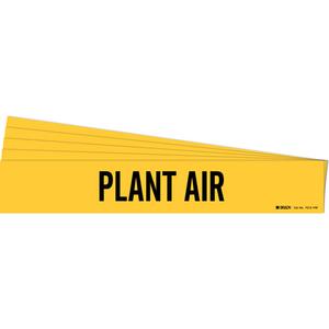 "Plant Air" Pipe Marker - Vinyl, Black on Yellow, 2-1/2" - 7-7/8", 2-1/4", 14", 2", English, Self-Adhesive
