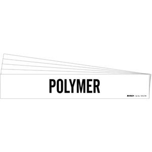 "Polymer" Pipe Marker - Vinyl, Black on White, 8" - 20", 4", 24", 3-1/2", English, Self-Adhesive