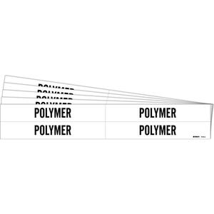 "Polymer" Pipe Marker - Vinyl, Black on White, 3/4" - 2-3/8", 1-1/8", 7", 3/4", English, Self-Adhesive, 4