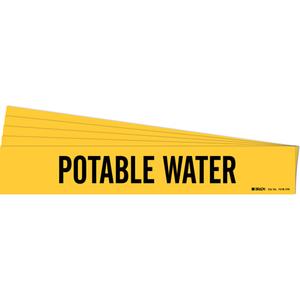 "Potable Water" Pipe Marker - Vinyl, Black on Yellow, 8" - 20", 4", 24", 3-1/2", English, Self-Adhesive