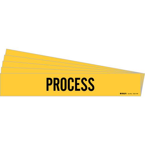 "Process" Pipe Marker - Vinyl, Black on Yellow, 8" - 20", 4", 24", 3-1/2", English, Self-Adhesive
