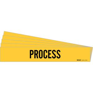 "Process" Pipe Marker - Vinyl, Black on Yellow, 2-1/2" - 7-7/8", 2-1/4", 14", 2", English, Self-Adhesive