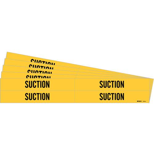 "Suction" Pipe Marker - Vinyl, Black on Yellow, 3/4" - 2-3/8", 1-1/8", 7", 3/4", English, Self-Adhesive, 4