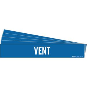 "Vent" Pipe Marker - Vinyl, White on Blue, 8" - 20", 4", 24", 3-1/2", English, Self-Adhesive