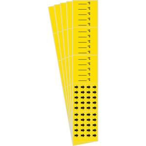 "°C" Pipe Markers - Vinyl, Black on Yellow, 0" - 3/4", 2-1/4", 2-3/4", 1/2", English, Self-Adhesive, 4