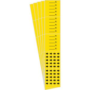 "Blank °F" Pipe Markers - Vinyl, Black on Yellow, 0" - 3/4", 2-1/4", 14", 1/2", English, Self-Adhesive, 3