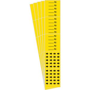 "PSI" Pipe Markers - Vinyl, Black on Yellow, 0" - 3/4", 2-1/4", 2-3/4", 1/2", English, Self-Adhesive, 3