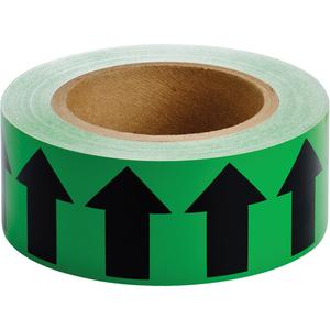 Directional Arrow Pipe Marker Tape - Black on Green, 90', 2"