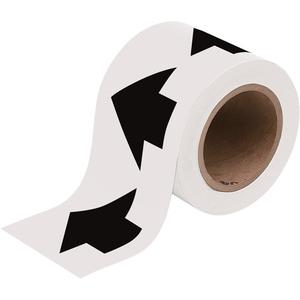 Directional Arrow Pipe Marker Tape - Black on White, 90', 2"