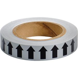 Directional Arrow Pipe Marker Tape - Black on Grey, 90', 1"