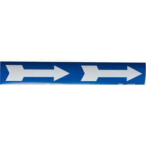 Arrow Pipe Markers - Vinyl, White on Blue, 6"+, 4", 12", Direction Only, Self-Adhesive, 2
