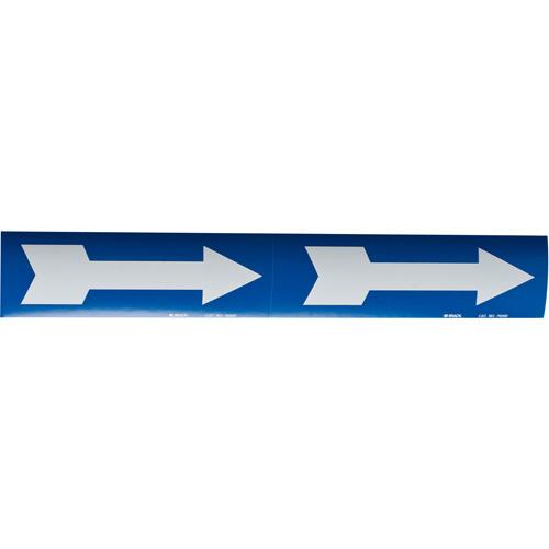 Arrow Pipe Markers - Vinyl, White on Blue, 6"+, 4", 12", Direction Only, Self-Adhesive, 2