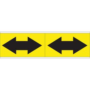 Dual Direction Arrow Pipe Markers - Vinyl, Black on Yellow, 6"+, 4", 12", Direction Only, Self-Adhesive, 2