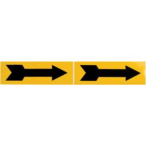 Arrow Pipe Marker - Vinyl, Black on Yellow, 3" - 6", 2-1/4", 7", 2-1/4", Direction Only, Self-Adhesive, 2