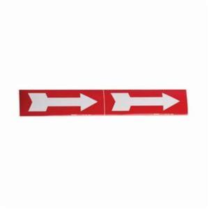 Arrow Pipe Markers - Vinyl, White on Red, 3" - 6", 2-1/4", 7", Direction Only, Self-Adhesive, 2