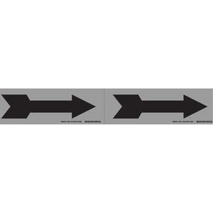 Arrow Pipe Markers - Vinyl, Black on Grey, 3" - 6", 2-1/4", 7", Direction Only, Self-Adhesive, 2