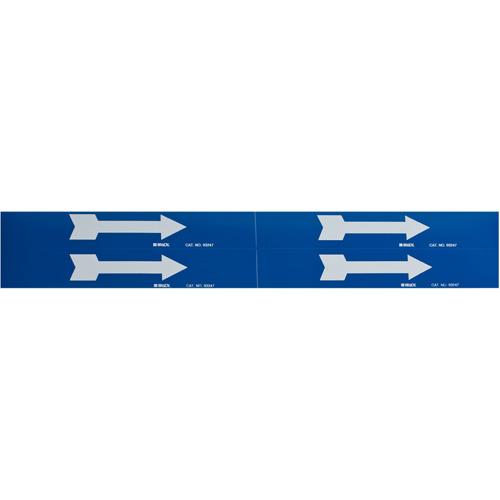 Arrow Pipe Markers - Vinyl, White on Blue, 1" - 2-1/2", 1-1/8", 7", Direction Only, Self-Adhesive, 4