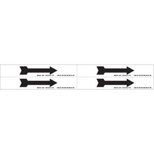 Arrow Pipe Marker - Vinyl, Black on White, 1" - 2-1/2", 1-1/8", 7", 1-1/8", Direction Only, Self-Adhesive, 4