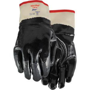 Nitri-Pro® Coated Gloves - Large/9, X-Large/10, Non-Knit, Cotton/Jersey, Nitrile, Full Dip, Unlined, Pair, Smooth, Navy Blue