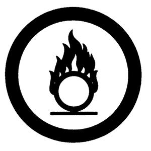 WHMIS Pictogram - Oxidizing - Vinyl, Sheet, 1-1/2", 1-1/4"