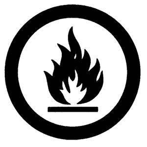 WHMIS Pictogram - Flammable / Combustible - Vinyl, Sheet, 1-1/2", 1-1/4"