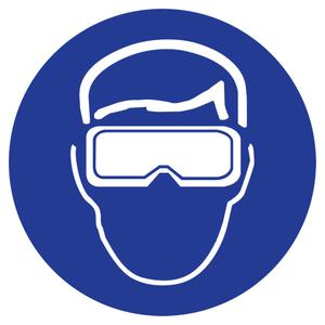 Right to Know Pictogram Labels - Safety Goggles - Vinyl, Sheet, 1-1/2", 1-1/4"
