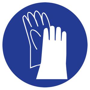 Right to Know Pictogram Labels -Gloves - Vinyl, Sheet, 1-1/8", 1"