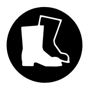 Right to Know Pictogram Labels -Boots - Vinyl, Sheet, 1-1/2", 1-1/4"