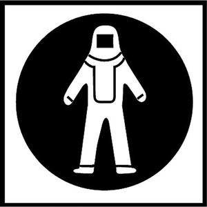 Right to Know Pictogram Labels - Full Protection Suit - Vinyl, Sheet, 3/4", 5/8"