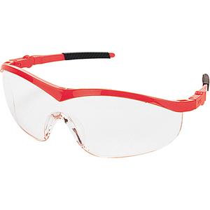 Storm® Safety Glasses - ANSI Z87+, Clear, Anti-Scratch, Red