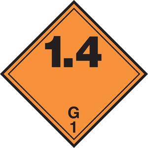 Explosive Materials TDG Placard - Aluminum, 1.4G, Explosive 1.4G