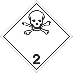 Toxic Gas TDG Placard - Adhesive Vinyl, 2.3, Poison Gas