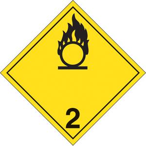 Oxidizing Gases TDG Placard - Adhesive Vinyl, 2.2, Oxidizer