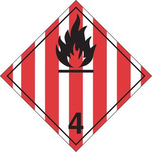 Flammable Solids TDG Placard - Adhesive Vinyl, 4.1, Flammable Solid
