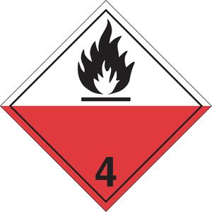 Spontaneous Combustibles TDG Placard - Adhesive Vinyl, 4.2, Spontaneously Combustion