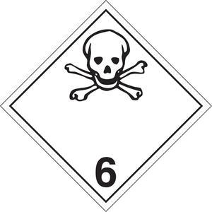 Toxic Materials TDG Placard - Adhesive Vinyl, 6.1, Poison, Poisonous Sub.