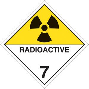 Radioactive Materials TDG Placard - Adhesive Vinyl, 7, Radioactive Material