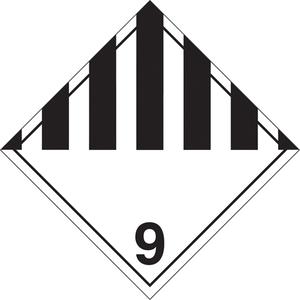 Miscellaneous Danger TDG Placard - Adhesive Vinyl, 9, Misc Dangerous Goods